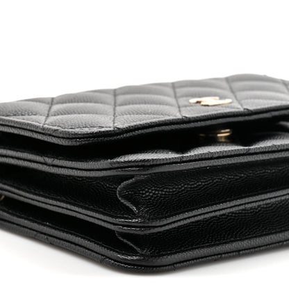 Chanel Caviar Quilted Mini Wallet on Chain WOC Black