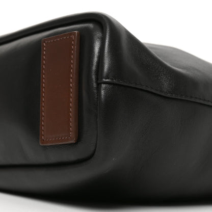 Saint Laurent Calfskin Ring Tote Black Brown