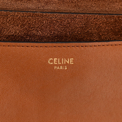 Celine Shiny Lambskin Soft Triomphe Little Half Moon Bag Brick 1982484