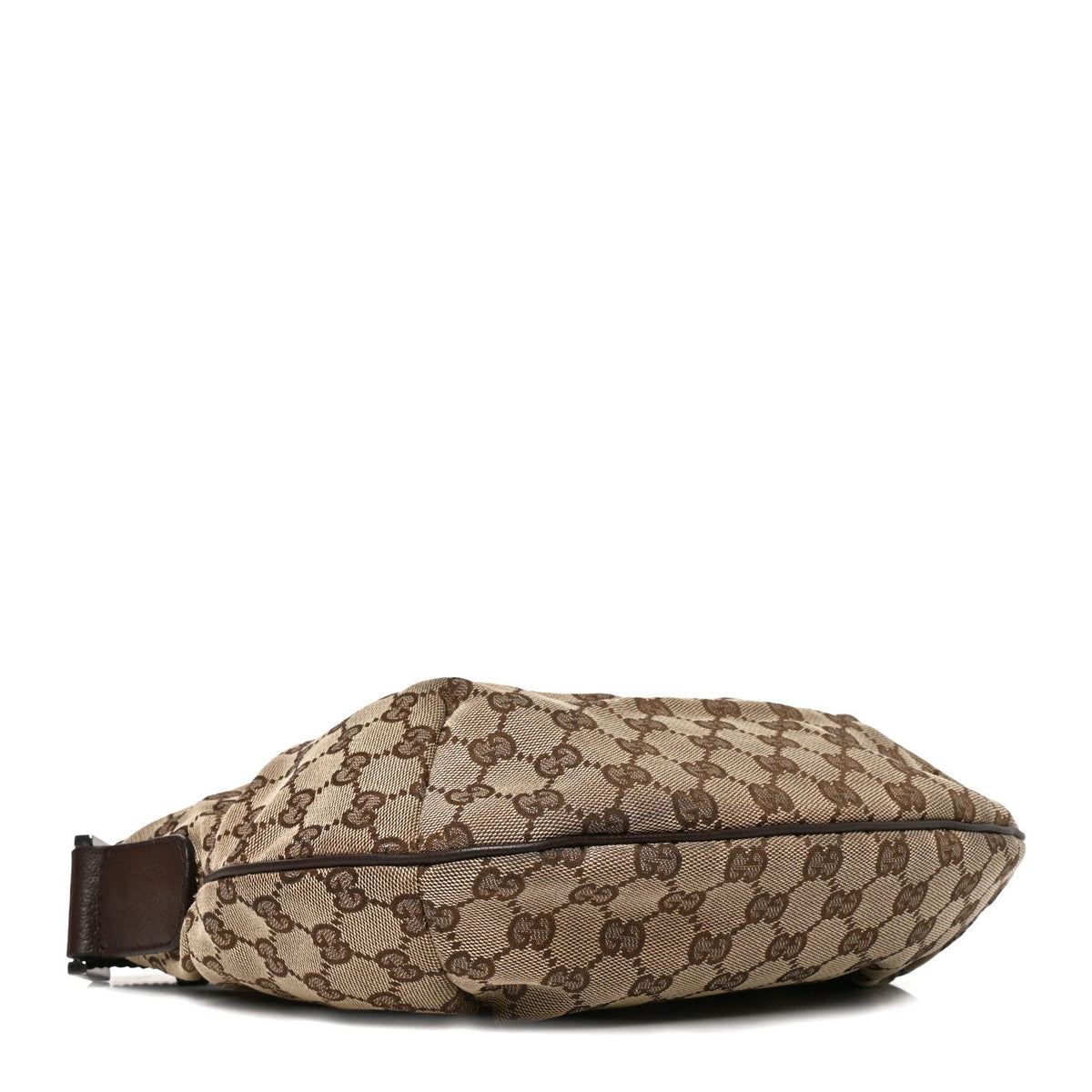 Gucci GG Monogram Web Medium Half Moon Hobo Dark Brown