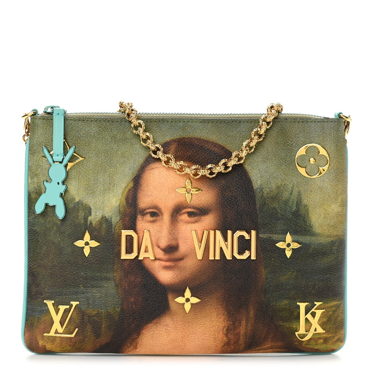 Louis Vuitton Masters Da Vinci Pochette Clutch Vert D'eau
