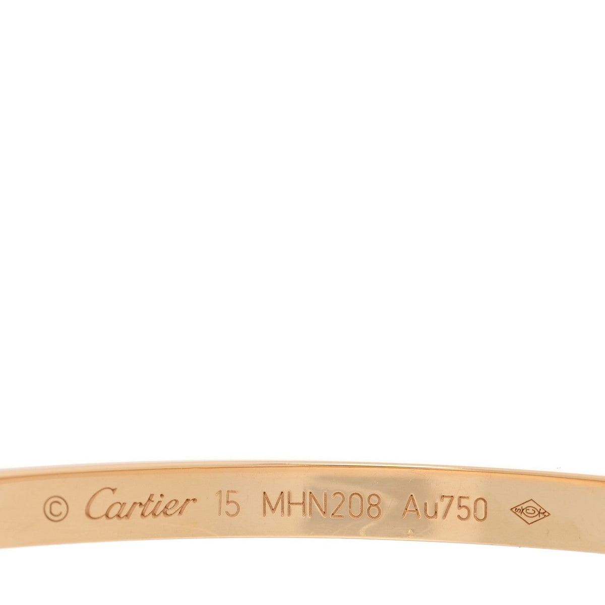 Cartier 18K Yellow Gold Small LOVE Bracelet 15