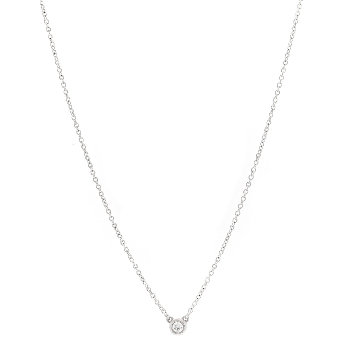Tiffany Sterling Silver Diamond 0.10ct Elsa Peretti Diamonds by the Yard Pendant Necklace