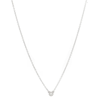 Tiffany Sterling Silver Diamond 0.10ct Elsa Peretti Diamonds by the Yard Pendant Necklace