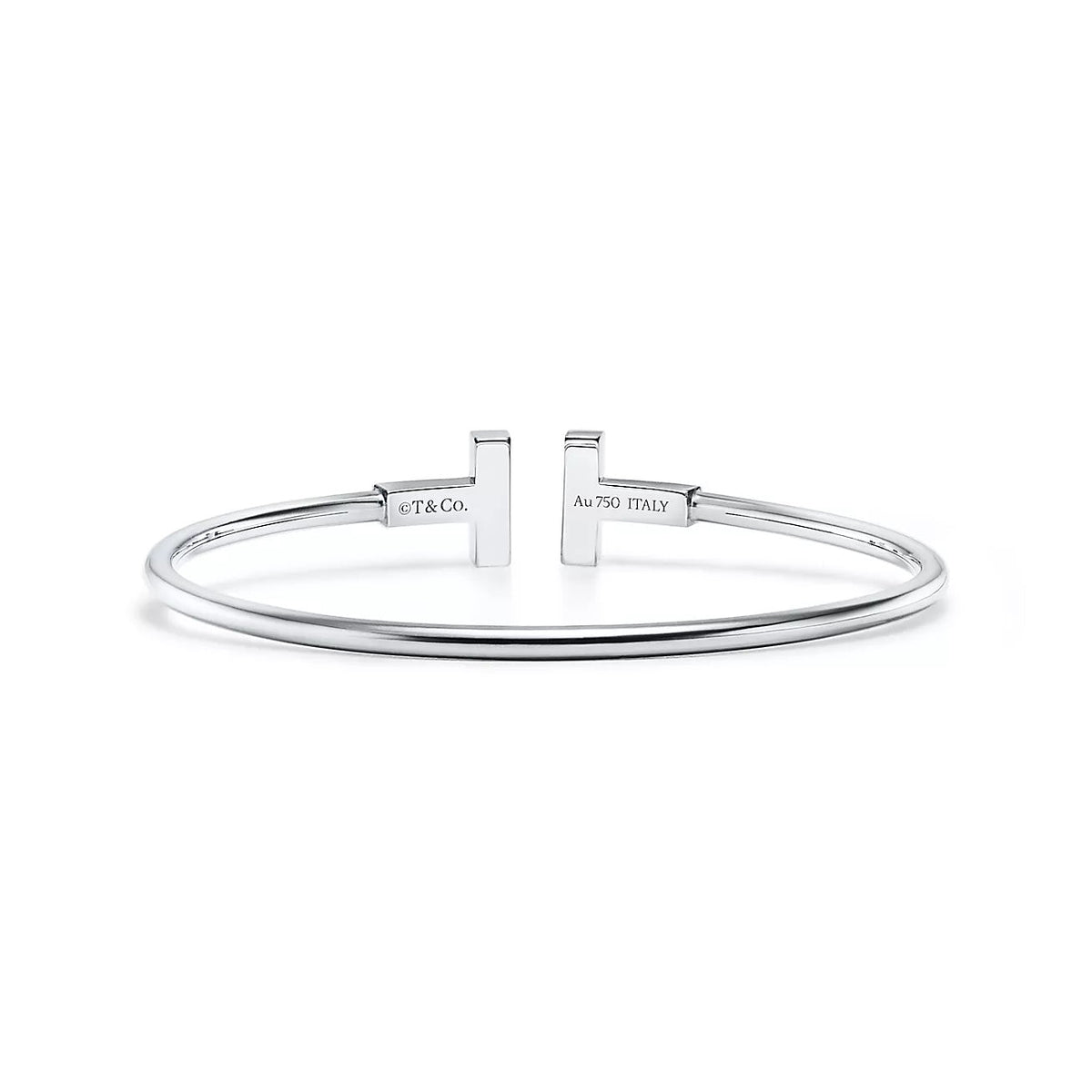 18K White Gold Turquoise Tiffany T Wire Bracelet