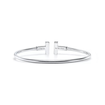 18K White Gold Turquoise Tiffany T Wire Bracelet