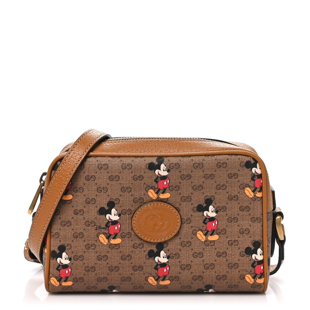 Gucci Disney Mini GG Supreme Mickey Mouse Shoulder Bag Beige Sun Oil