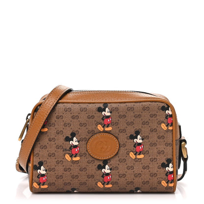 Gucci Disney Mini GG Supreme Mickey Mouse Shoulder Bag Beige Sun Oil