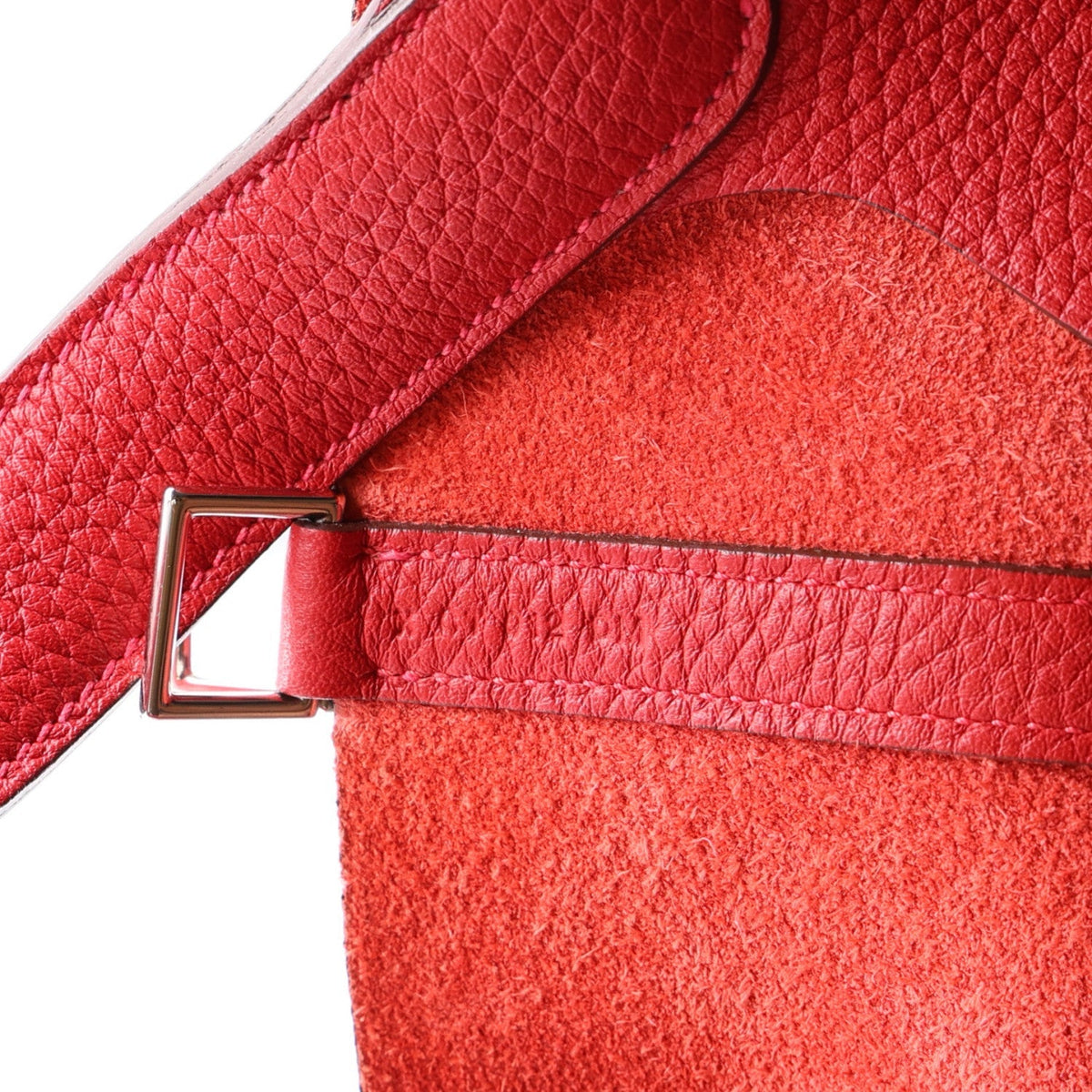 Hermes Taurillon Clemence 22cm Picotin Lock Bag Rouge Casaque