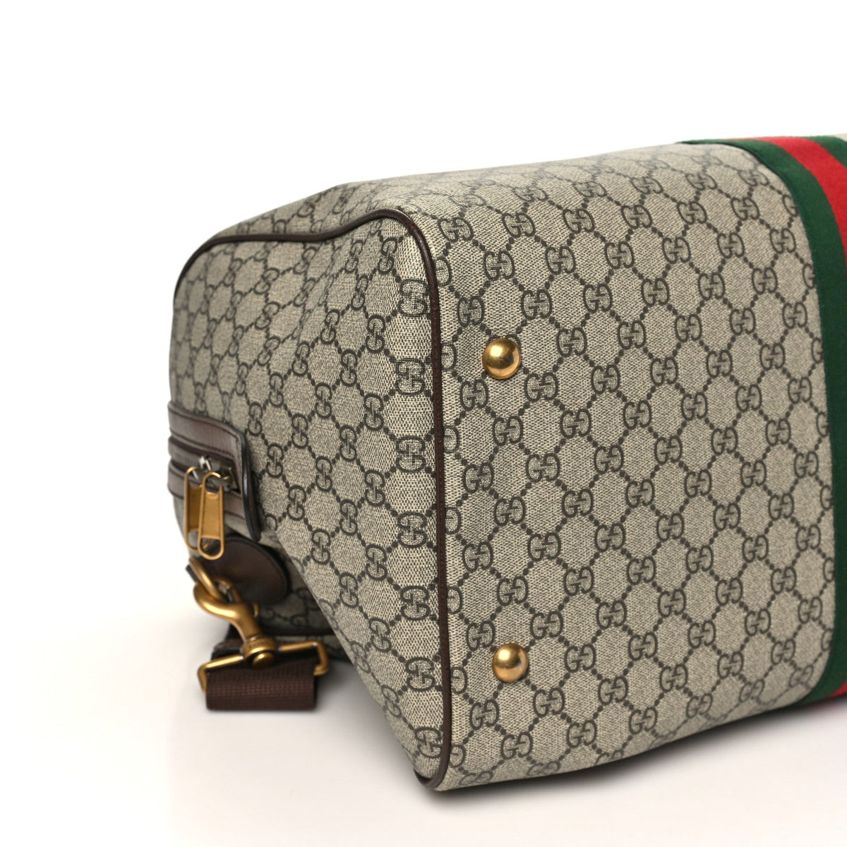 Gucci GG Supreme Monogram Medium Ophidia Carry-On Duffle Bag Beige Ebony