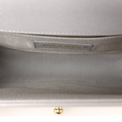 Chanel Caviar Quilted Small Boy Flap Light Grey