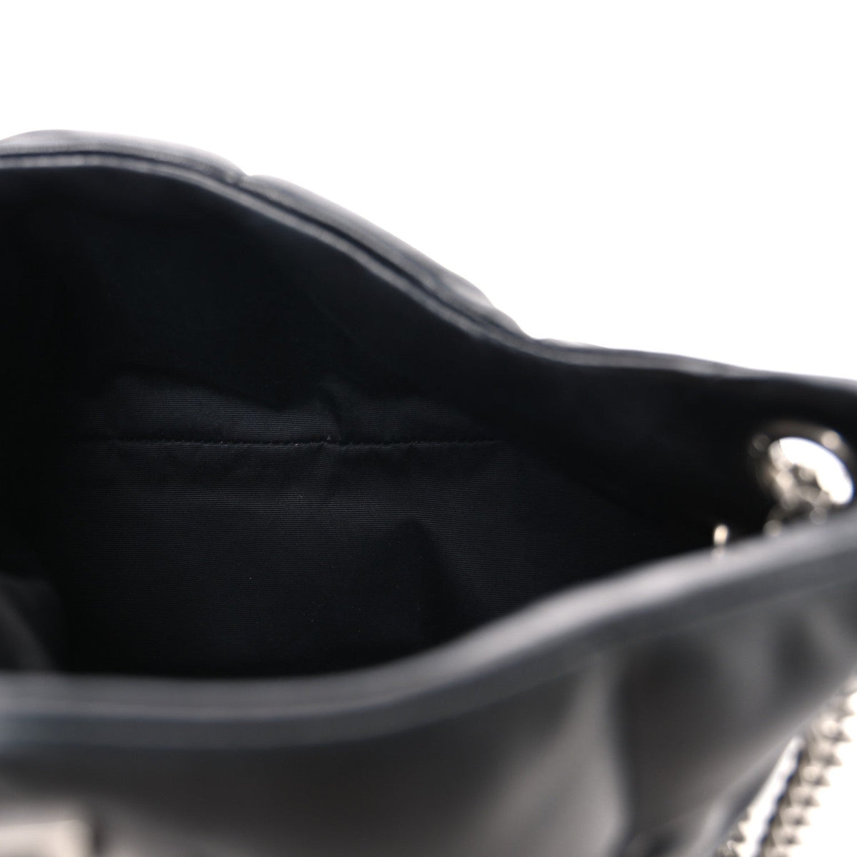 Saint Laurent Lambskin Quilted Small Loulou Puffer Satchel Black