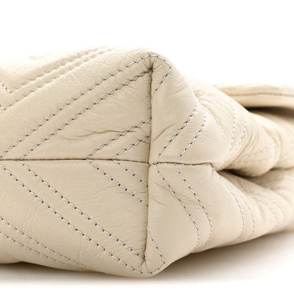 Gucci Calfskin Monochrome Small GG Marmont Shoulder Bag Ivory