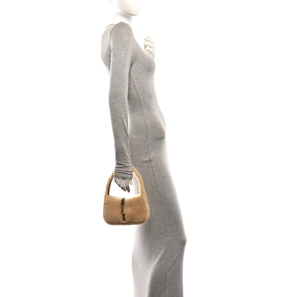 Saint Laurent Shearling Le 5 A 7 Mini Hobo Natural Beige 1988606