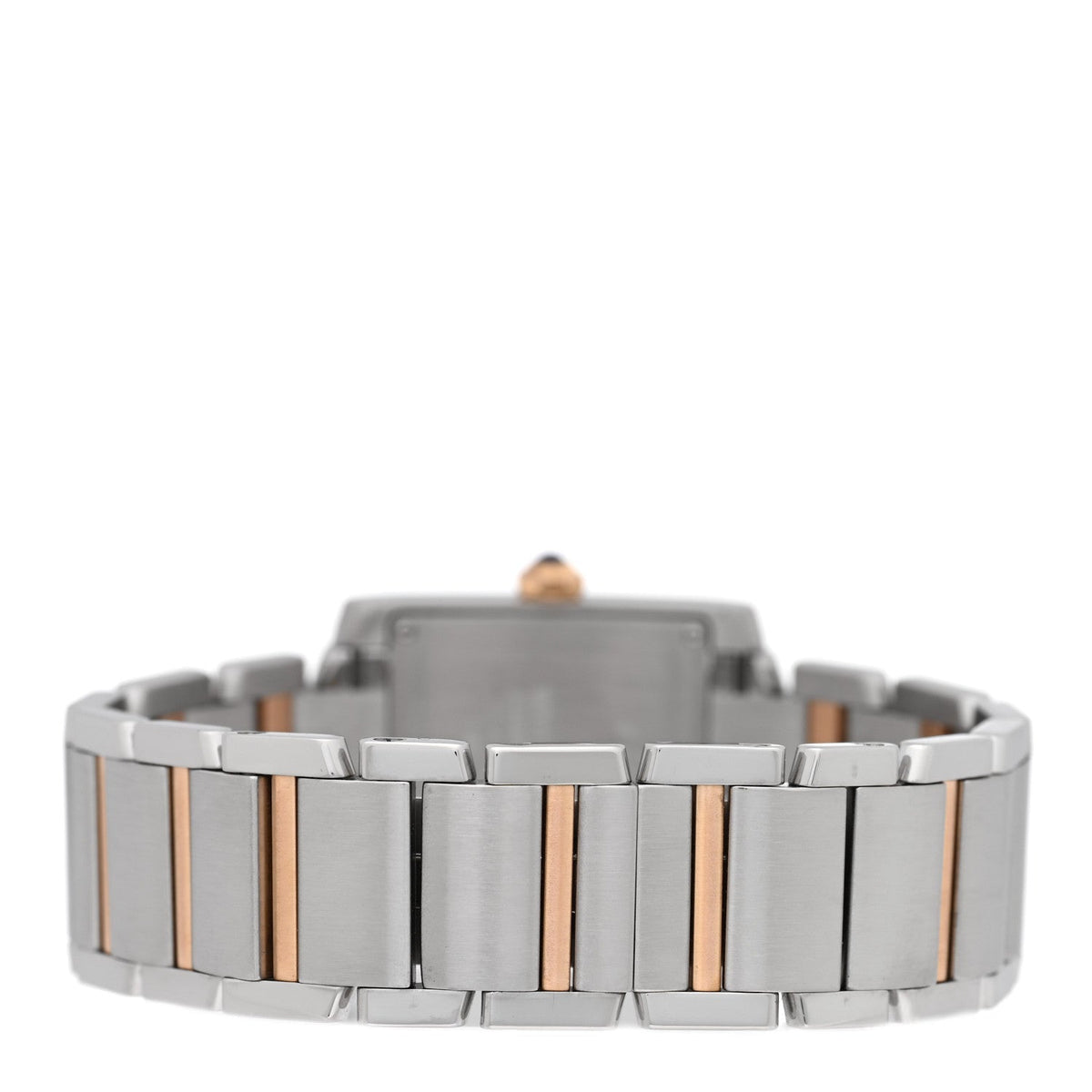 Cartier Stainless Steel 18K Pink Gold Diamond 25mm Tank Francaise Watch 1927544