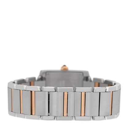 Cartier Stainless Steel 18K Pink Gold Diamond 25mm Tank Francaise Watch 1927544