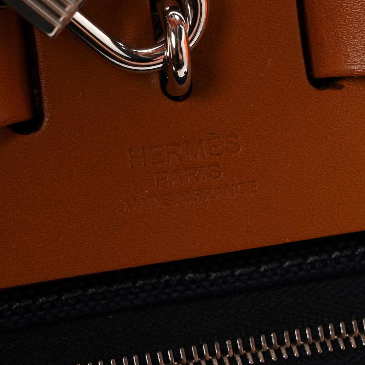 Hermes Toile Vache Hunter Herbag Zip Retourne 31 PM Bleu Marine