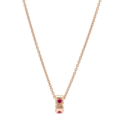 Bulgari 18K Rose Gold Ruby Serpenti Viper Pendant Necklace