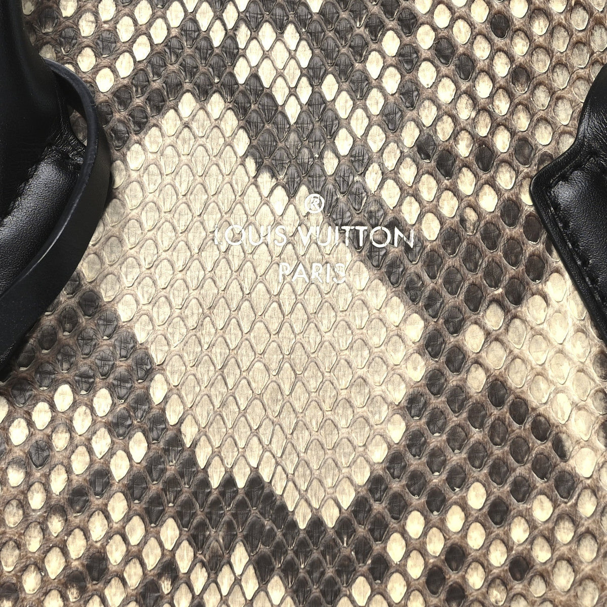Louis Vuitton Snakeskin Soft Lockit PM Tote Bag Black