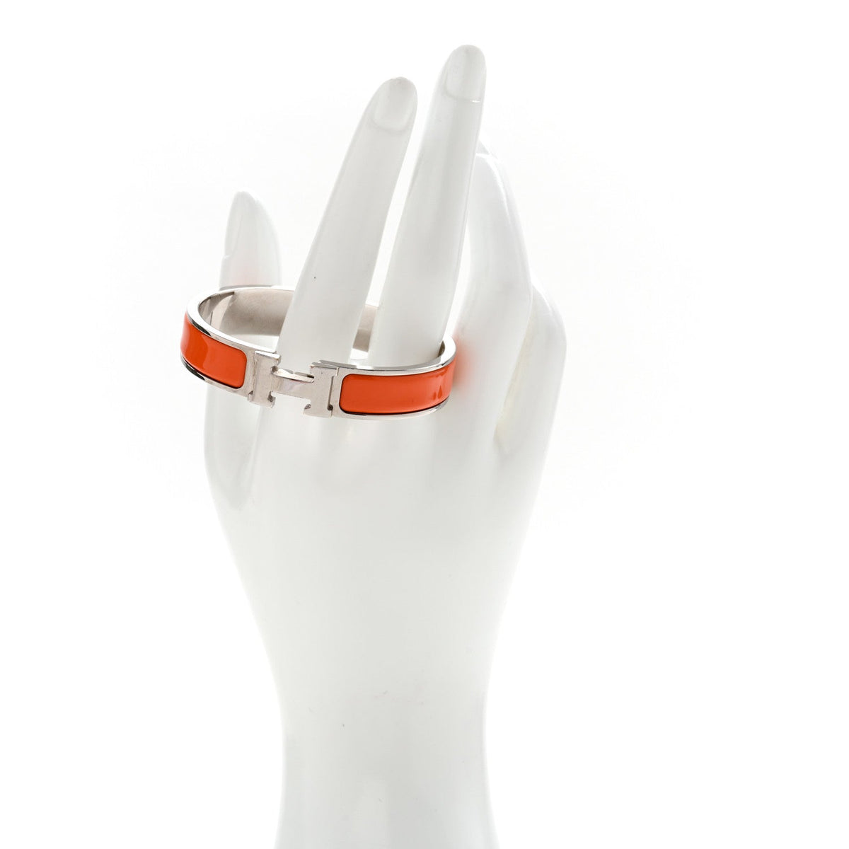 Hermes Enamel Narrow Clic Clac H Bracelet PM Orange