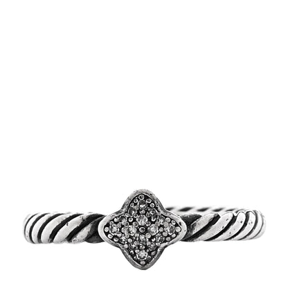 David Yurman Sterling Silver Diamond Quatrefoil Ring 49 5