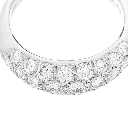 Platinum Diamond 1.18ctw Three Row Dome Band Ring 6