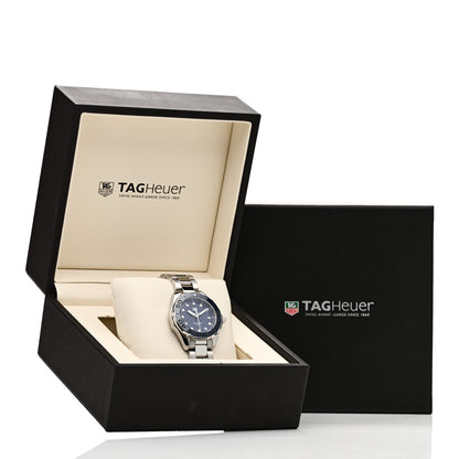 Tag Heuer Stainless Steel Ceramic Diamond 35mm Aquaracer Watch Blue WAY131L