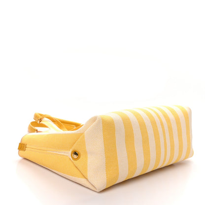 Chloe Jacquard Calfskin Stripy Small Tote Radiant Yellow