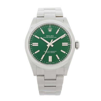 Rolex Stainless Steel 41mm Oyster Perpetual Watch Green 134300