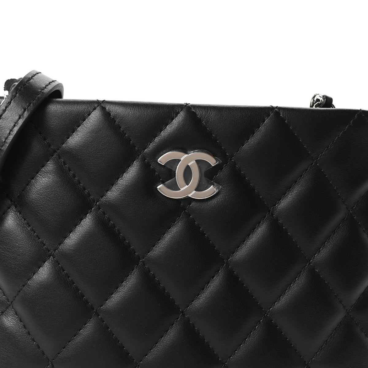 Chanel Lambskin Quilted Uniform Crossbody Bag Black