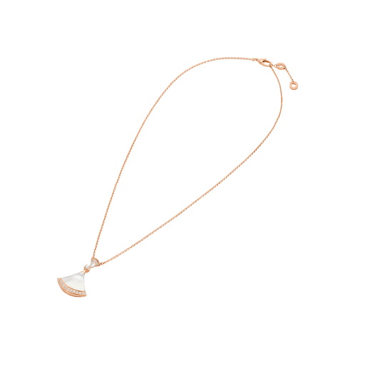 18K Rose Gold Diamond Mother of Pearl BVLGARI Divas' Dream Necklace
