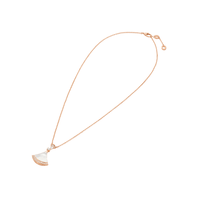 18K Rose Gold Diamond Mother of Pearl BVLGARI Divas' Dream Necklace