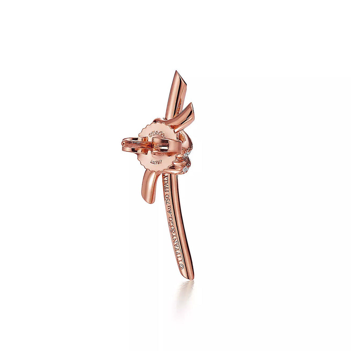 18K Gold Diamond Tiffany Knot Earrings