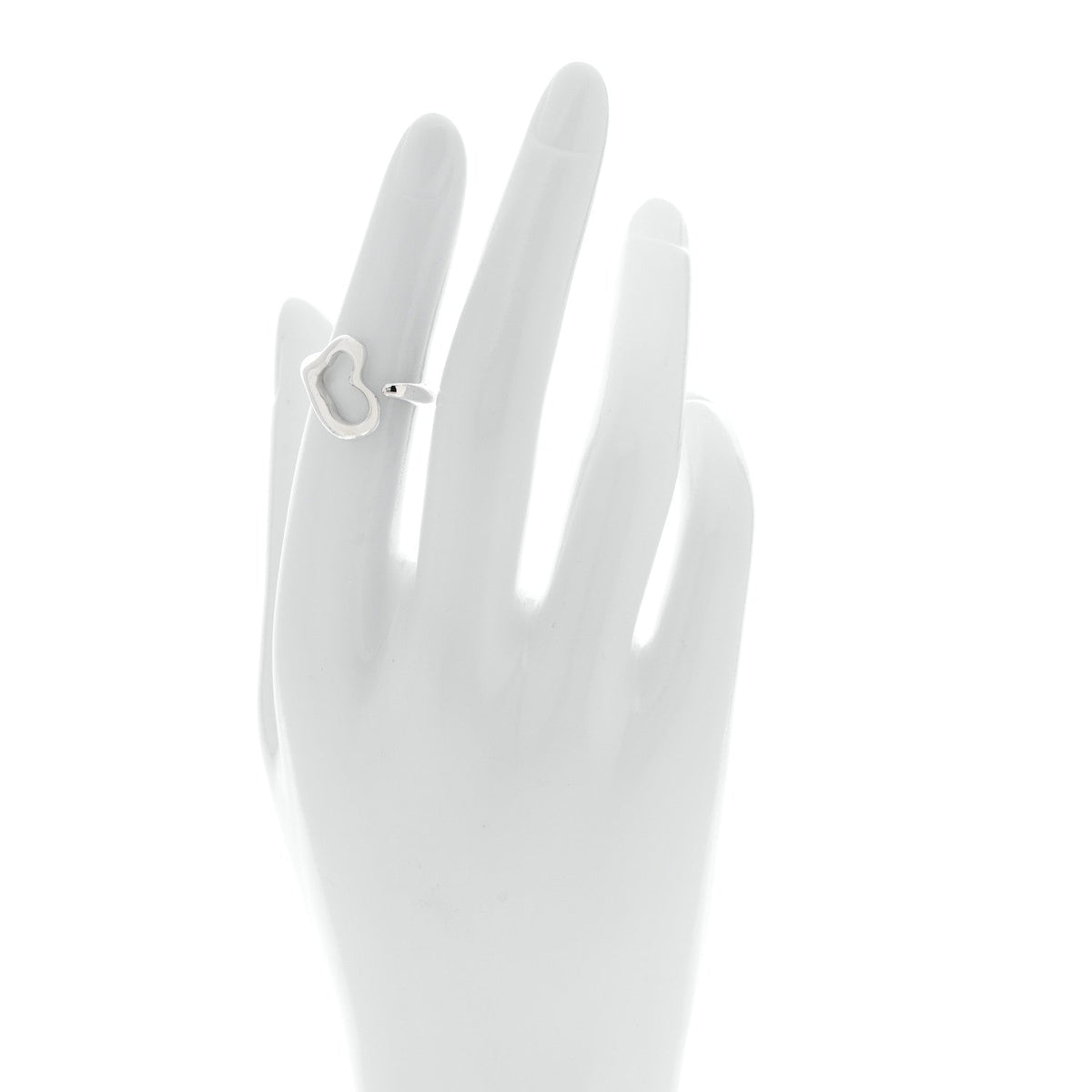 Tiffany Sterling Silver Elsa Peretti Open Heart Ring 48 4.5