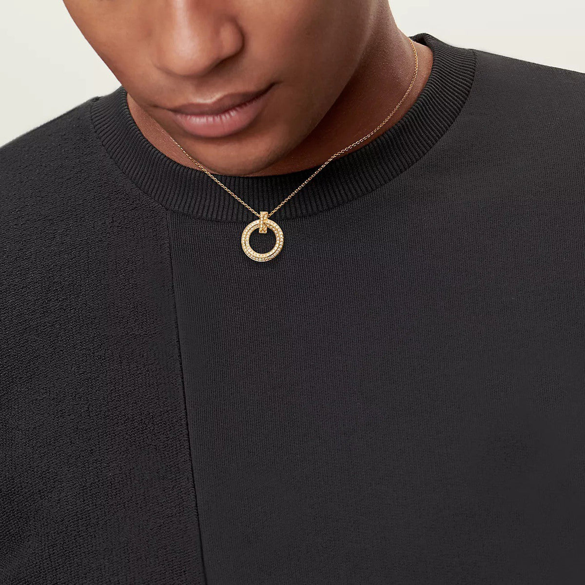 18K Gold Diamond Tiffany T1 Pendant