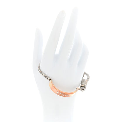 Christian Dior Crystal Logo ID Chain Bracelet Silver