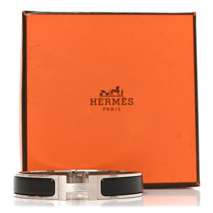 Hermes Matte Enamel Narrow Clic Clac HH Bracelet T4 Black