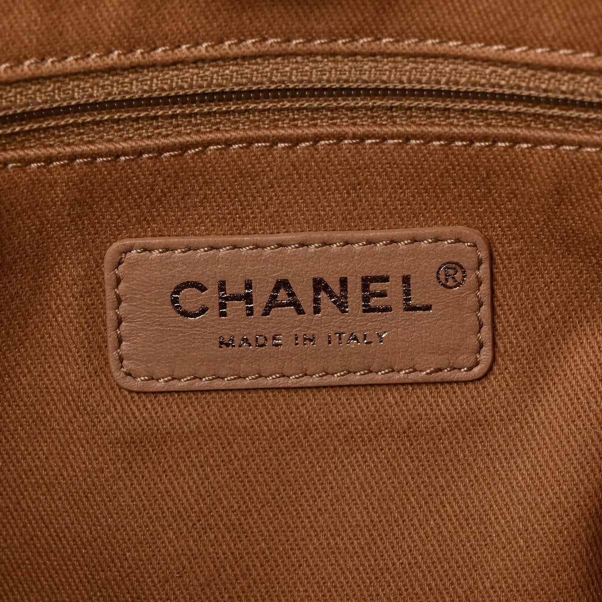 Chanel Mixed Fibers Calfskin Striped Small Deauville Tote Beige