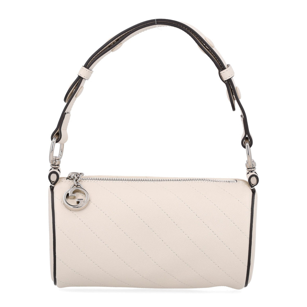 Gucci Calfskin Mini Blondie Barrel Shoulder Bag Mystic White