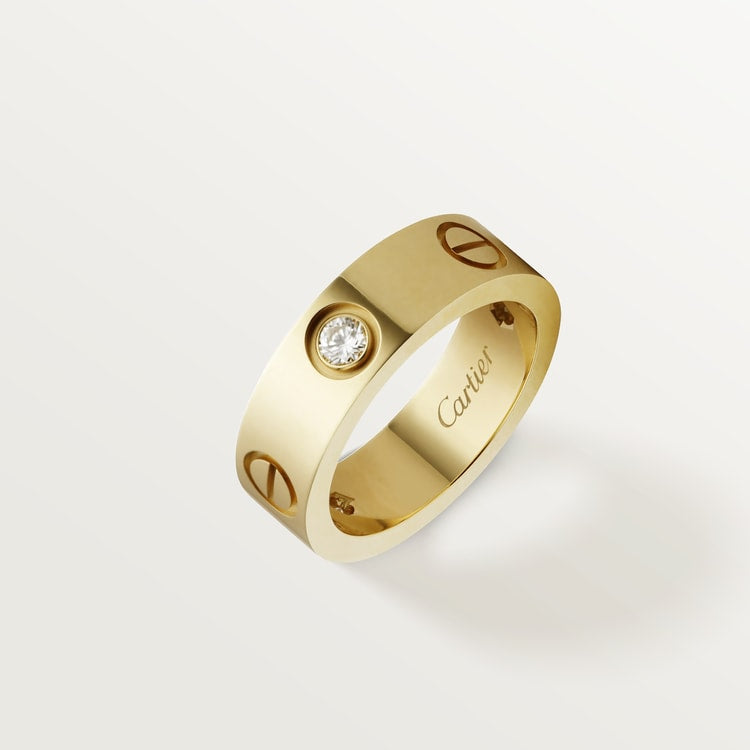 18K Gold 3 Diamonds Cartier Love Ring