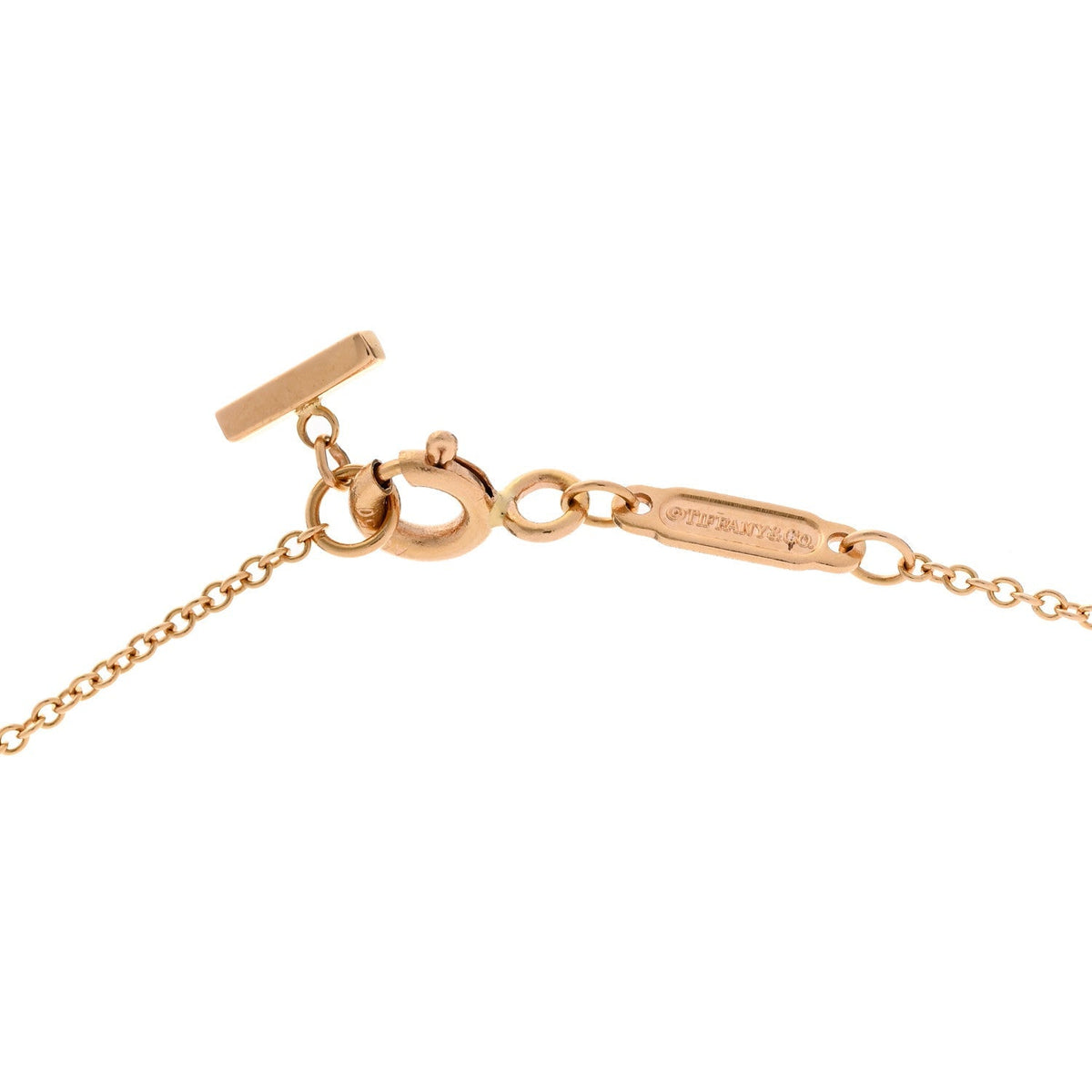 Tiffany 18K Rose Gold Small T Smile Pendant Necklace