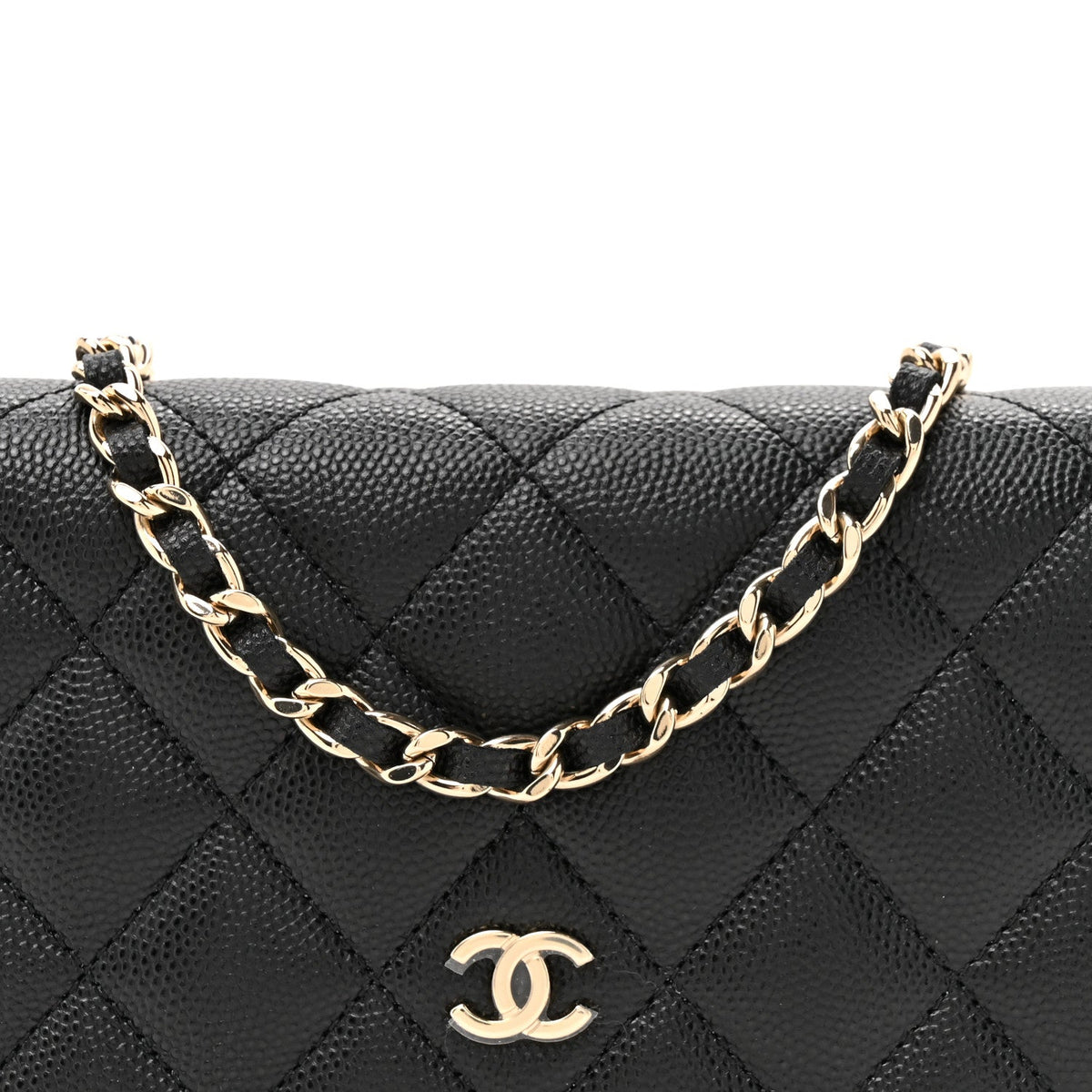 Chanel Caviar Quilted Mini Wallet on Chain WOC Black