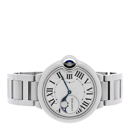 Cartier Stainless Steel 37mm Ballon Bleu De Cartier Moonphase Automatic Watch