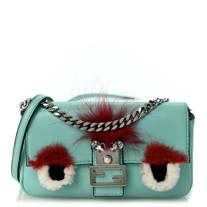 Fendi Nappa Rabbit Fox Fur Micro Buggie Baguette Tiffany 1981735