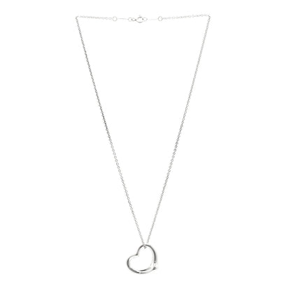 Tiffany Sterling Silver Elsa Peretti 22mm Open Heart Pendant Necklace