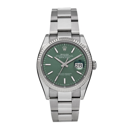 Rolex Stainless Steel 18K White Gold 36mm Datejust Watch 126234