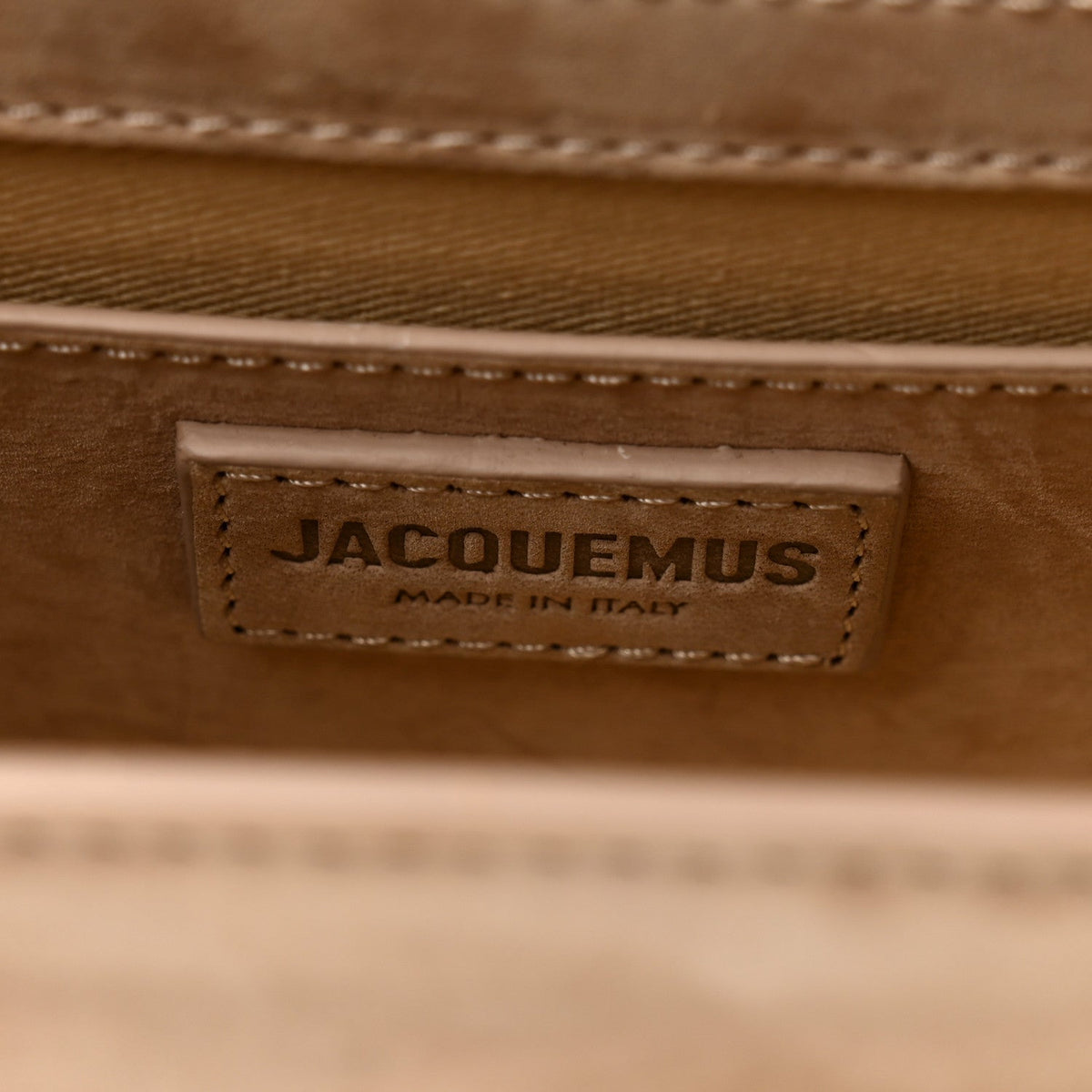 Jacquemus Nubuck Le Grand Bambino Shoulder Bag Dark Beige