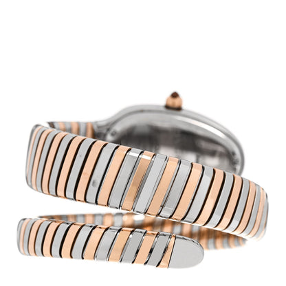 Bulgari Stainless Steel 18K Rose Gold Diamond 35mm Serpenti Tubogas Watch Green