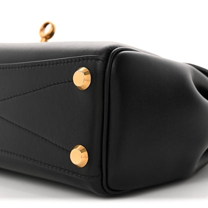 Balenciaga Smooth Calfskin Mini Bel Air Carry All Bag Black