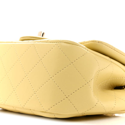 Chanel Lambskin Quilted Mini Square Flap Bag Light Yellow 1871452